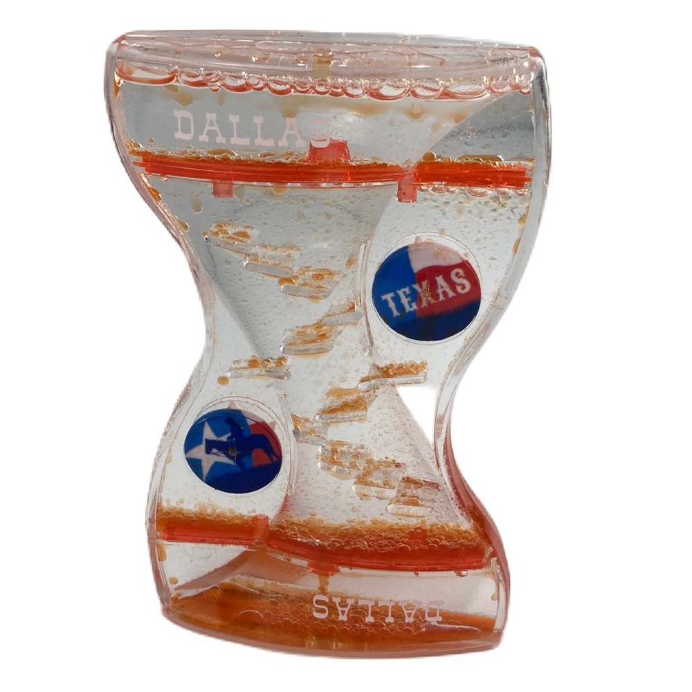 Texas Theme Acrylic Motion Bubbler Hourglass Liquid Oil Novelty 1 Min Timer